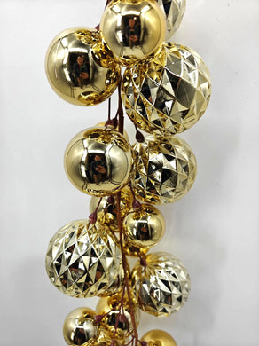 Textured  Gold Bauble Garland - 2m