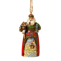 Jim Shore - Around the World Santa - German 2 Hanging Ornament Santa