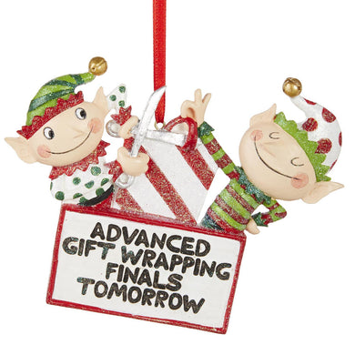 Gift Wrapping Elves Hanging Ornament