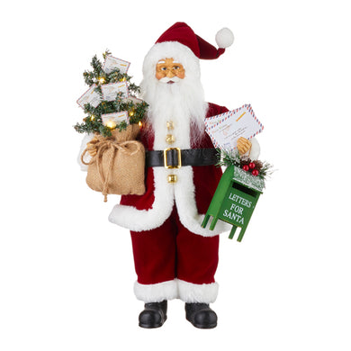 Santa with  Mailbox and Christmas Tree ( Lights Up)