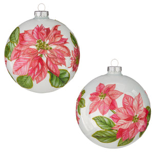 Poinsettia Stem Hanging Bauble