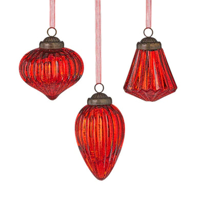 Red Mercury Glass Ornament - Bell Shape