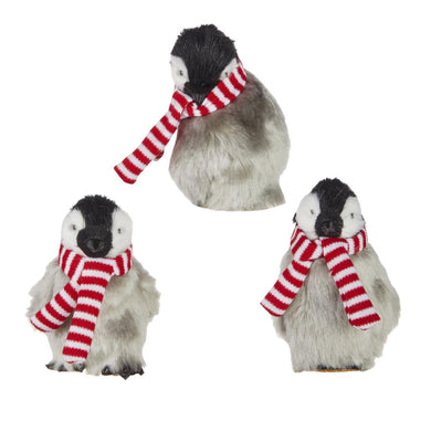 Penguin with Red and White Candy Scarf