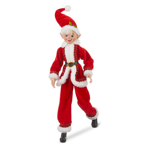 Red Posable Elf dressed in a Santa Suit
