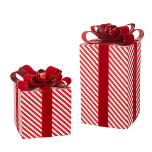 Set of 2 Red and White Candy Strip