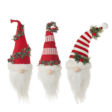 Peppermint Candy Countryside Gnome - Red Hat with Wrap around Garland