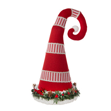 Red with White and Red Bands Gnomes Hat - Tree Topper