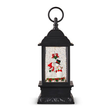 Load image into Gallery viewer, Kissing in the Snow Animated Light and Glitter Swirl Lantern