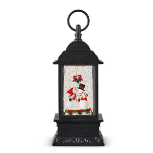 Kissing in the Snow Animated Light and Glitter Swirl Lantern