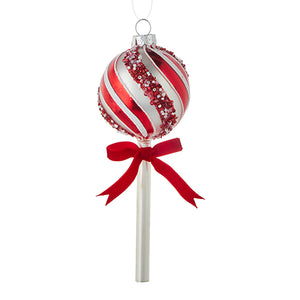Peppermint Lollipop Hanging Glass Ornament