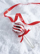Load image into Gallery viewer, Peppermint Lollipop Hanging Glass Ornament