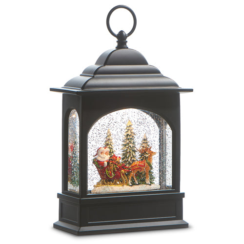 Santa and Mrs Claus Musical Lit Water Lantern