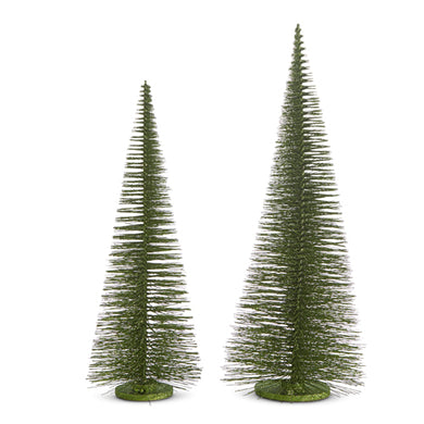 Set of Two - Green Bottle Brush Trees - Large Set