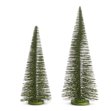 Set of Two - Green Bottle Brush Trees - Medium Set