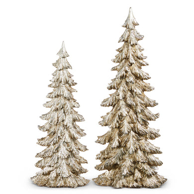 Set of Two- Silver Glitter Trees
