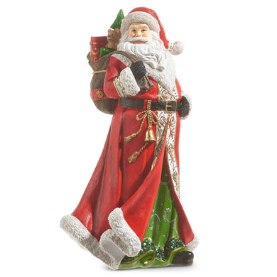 Red Traditionally Dressed Santa with his Sac of Gifts