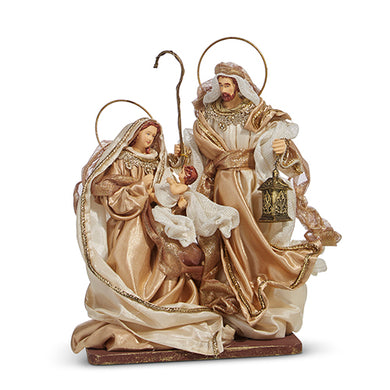 Holy Family Dressed in Rose Gold and Natural  Linen