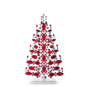 Red and Clear Crystal Jewelled Tree - Medium