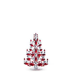 Red and Clear Crystal Jewelled Tree - Small