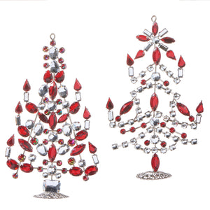 Red and Crystal Jewelled Tree Hanging Ornament