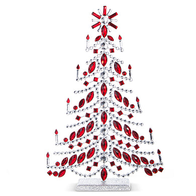 Red and Clear Crystal Jewelled Tree - Large