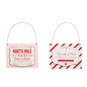 North Pole  Confectionary  Ornament Sign made from MDF