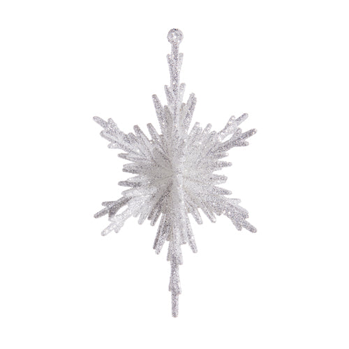 Glittered Silver SnowflakeOrnament