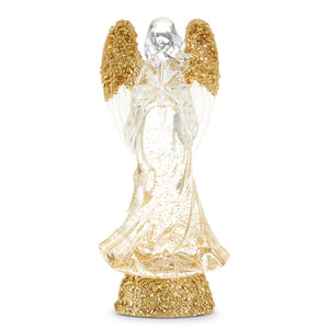 Gold Light Up Angel with Gold Swirling Glitter