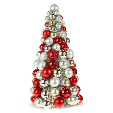 Red and Silver Vintage Bauble Tree - Large
