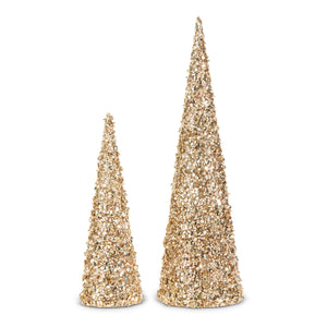 Rose Gold Beaded Trees - Set of Two
