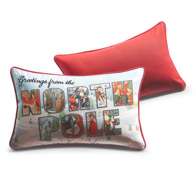 Greetings from the North Pole - Vintage Postcard  Cushion