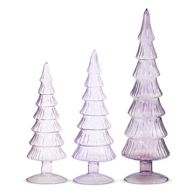 Amethyst Glass Trees - Set of Three