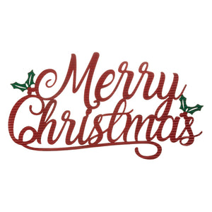 Merry Christmas Cut Out Sign - Red