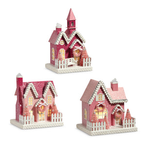 Blush Pink House - Bright Pink with Steeple