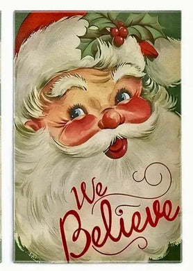 We Believe Christmas Santa Head Towel