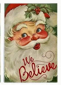 We Believe Christmas Santa Head Towel