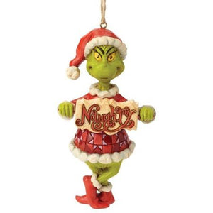 Jim Shore - Grinch with Naughty/Nice Sign - Hanging Ornament