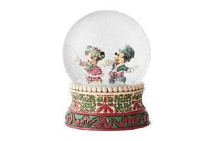 Jim Shore - Disney Traditions Mickey and Minnie on the Ice Snow Globe