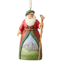 Jim Shore - Around the World Santa - Irish Hanging Ornament Santa