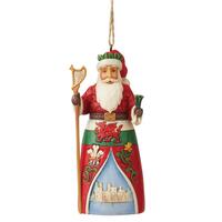 Jim Shore - Heartwood Creek - Around the World Santa - Welsh Hanging Ornament Santa