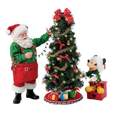 Department 56 - Possible Dreams  - Team Work - Santa and Mickey Trimming the Tree