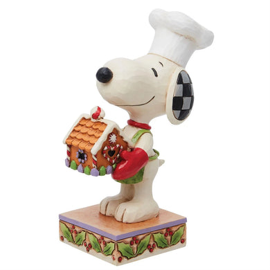 Peanuts By Jim Shore - Chef Snoopy Holding a Gingerbread House