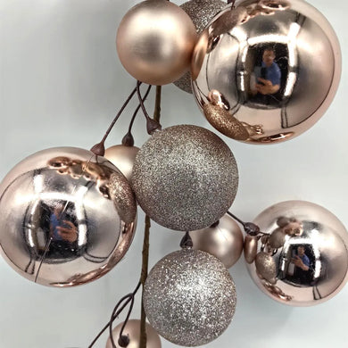 Mixed Rose Gold Bauble Garland - 2m