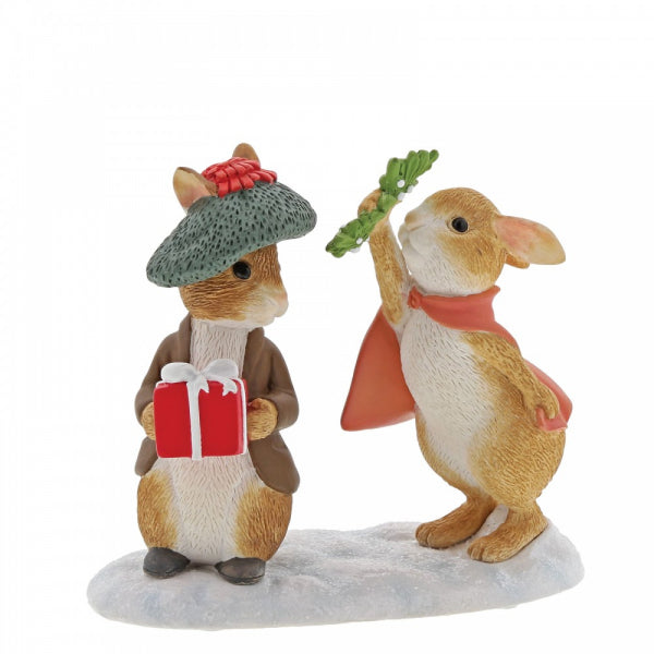 Beatrix Potter Flopsy and Benjamin Bunny under the Mistletoe