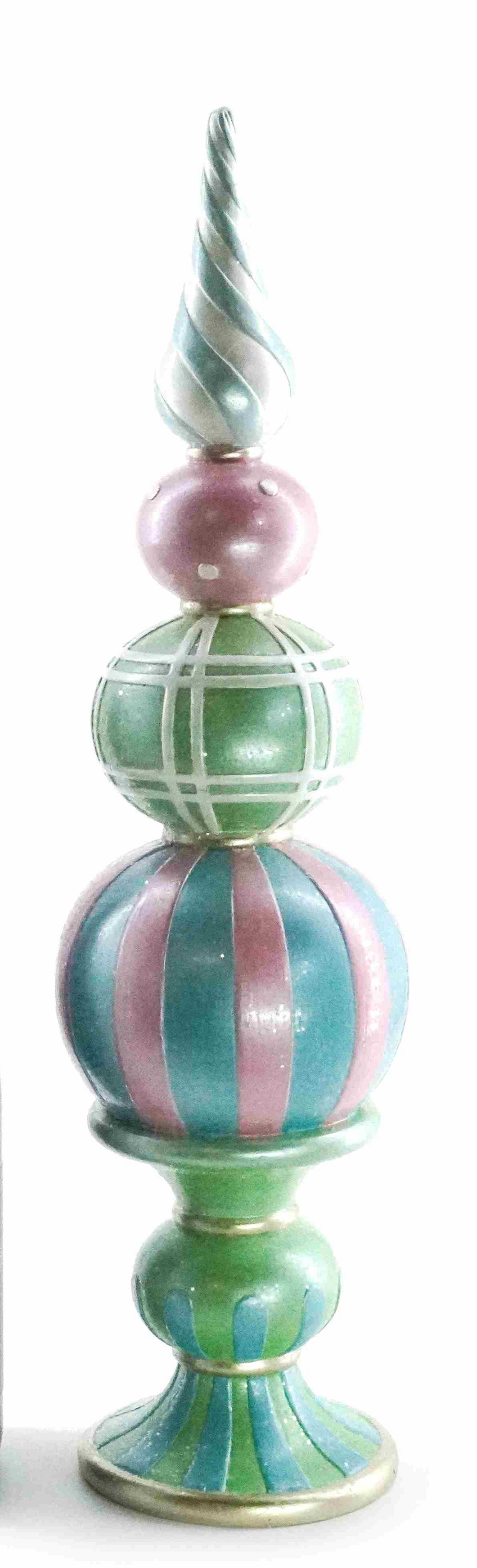 Pastel Stripped Decorative Finial Tree