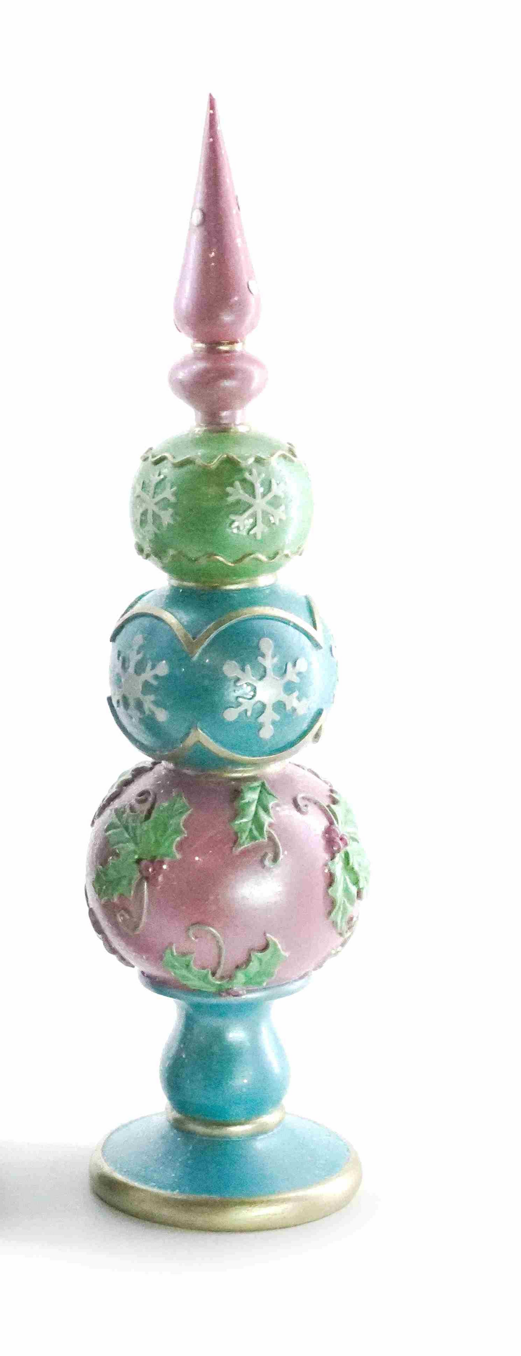 Pastel Snowflake Decorative Finial Tree
