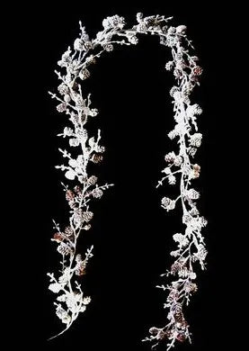 Flocked Pinecone Garland