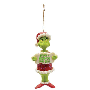 Jim Shore  - Beware a Grinch - Hanging Ornament