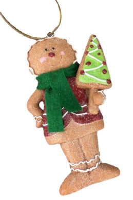 Hanging Gingerbread Boy Holding a Gingerbread Tree