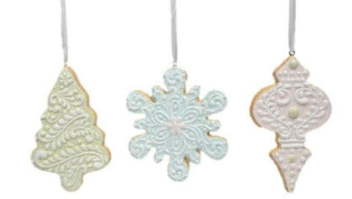 Candy White Snowflake Iced Finial Decoration